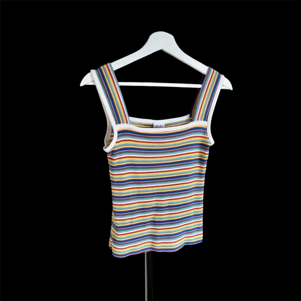 Vintage 70's Avon Fashions Sleeveless Tank Rainbow Tank Top Hippy Boho - Picture 2 of 6